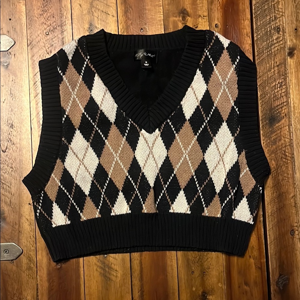 Argyle V-Neck Sweater Vest